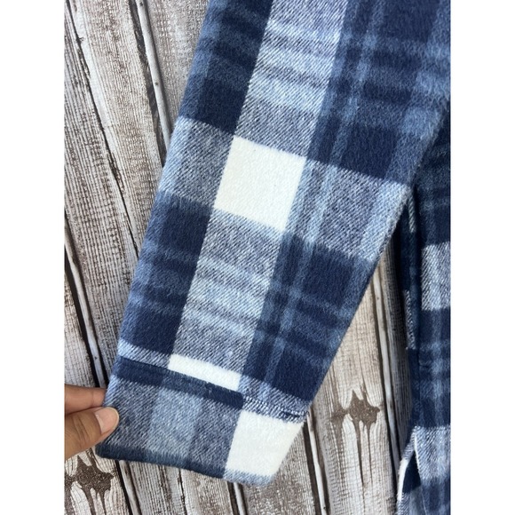 Banana Republic Women's Blue Plaid‎ Flannel Button Front Shacket  Size XS - Picture 4 of 10